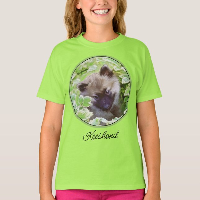 T-shirt Peinture originale d'un chiot Keeshond dans le jar (Devant)