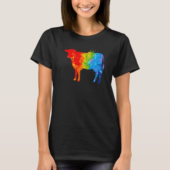 T-shirt Peinture Paint Vache Lèchement Peinture Vache (Devant)