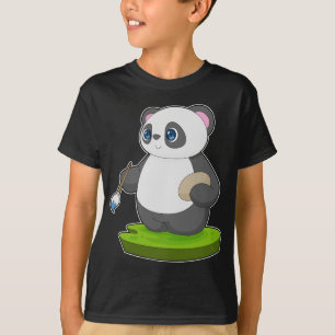 T-shirt Peinture Panda Peinture Pinceau