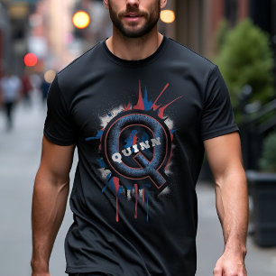 T-shirt Peinture par pulvérisation 'Q' monogramme : Urbain