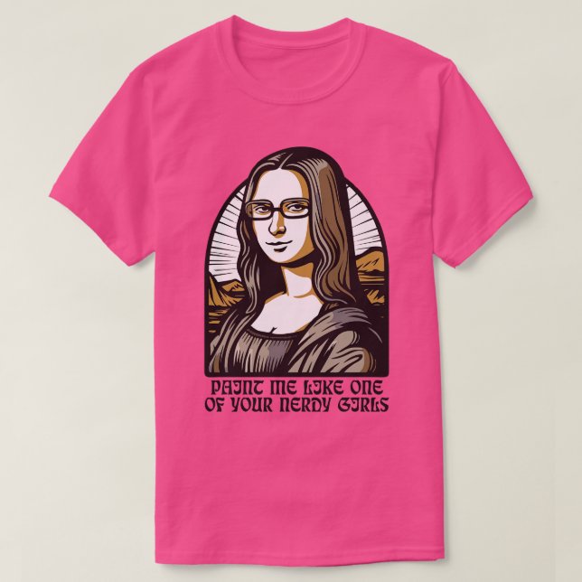 T-shirt peinture parodique du ver Lisa Mona (Design devant)