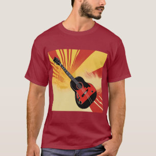 T-shirt Peinture Pop Art Guitare Illustration Vintage Retr