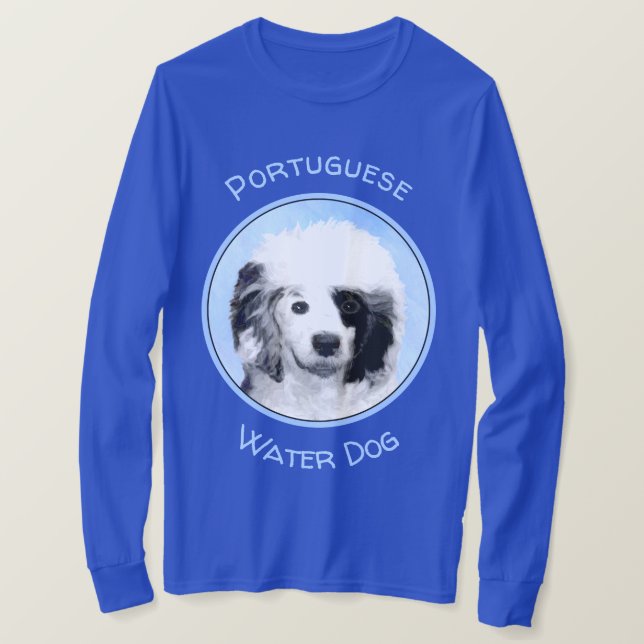 T-shirt Peinture Portugaise de Chien d'Eau - Art original  (Design devant)
