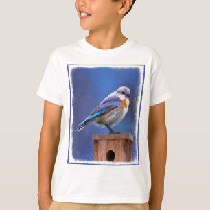 T-shirt Peinture pour oiseaux bleus (femelle) - Art origin