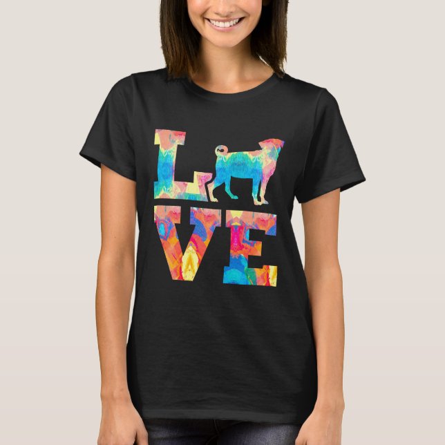T-shirt Peinture Premium Pug Amour (Devant)