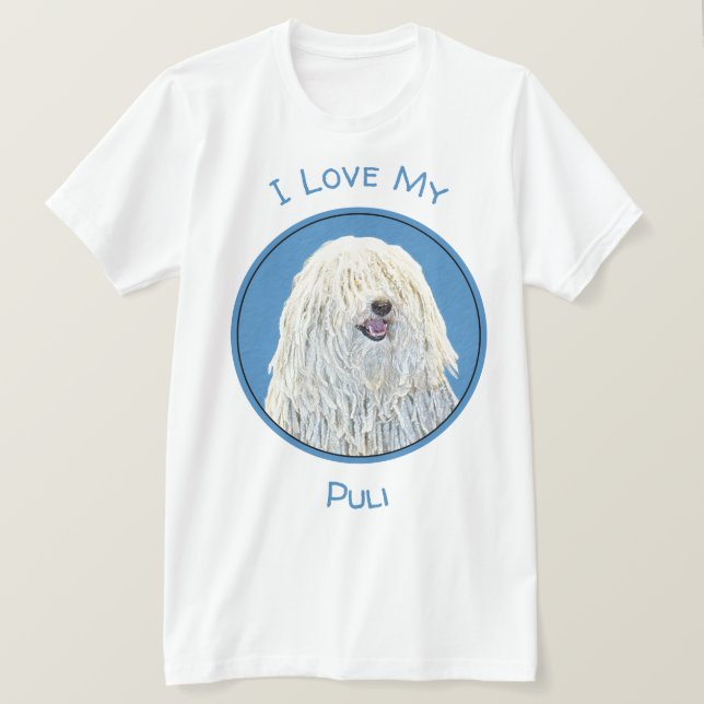 T-shirt Peinture Puli - Cute Original Chien Art (Design devant)