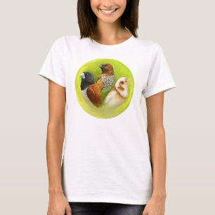 T-shirt Peinture réaliste de pinsons de Munia