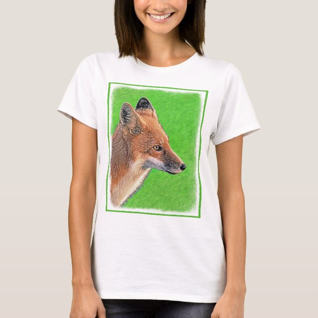 T-shirt Peinture Red Fox - Art original de la faune (Devant)