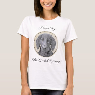 T-shirt Peinture Retriever à revêtement plat - Art Chien o
