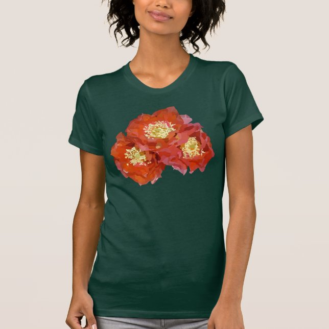 T-shirt Peinture rouge de fleur (Devant)