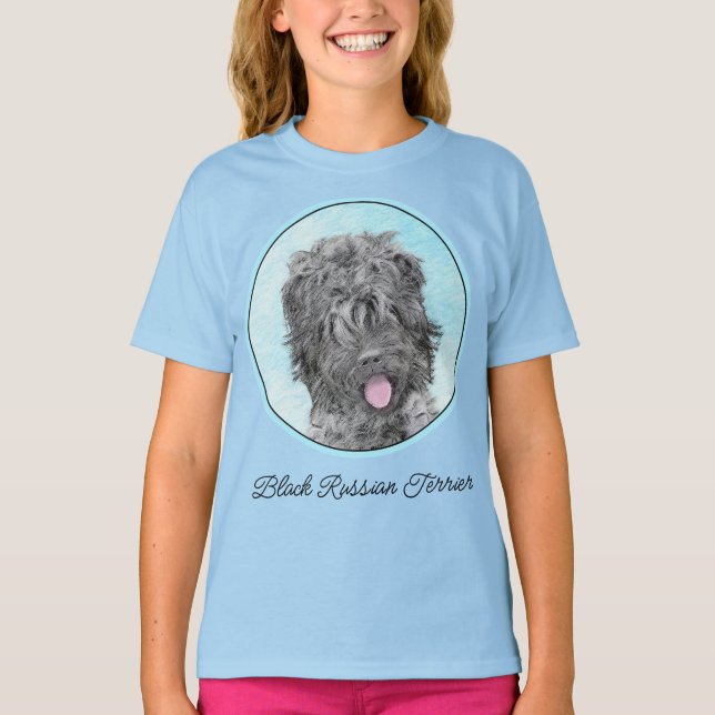 T-shirt Peinture russe Terrier noir - Chien original migno (Devant)