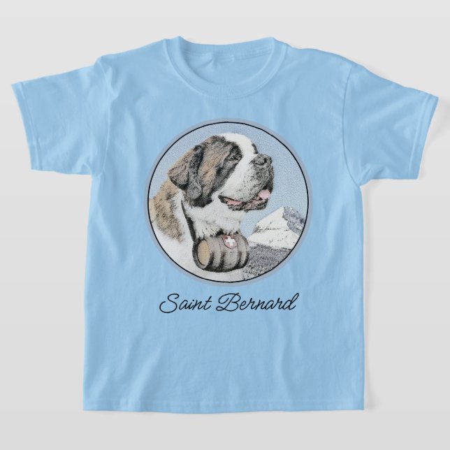 T-shirt Peinture Saint Bernard - Cute Original Chien Art (Poser)