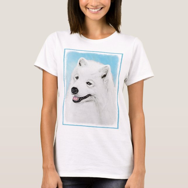 T-shirt Peinture Samoyed - Cute Original Chien Art (Devant)
