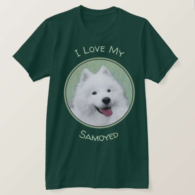 T-shirt Peinture Samoyed - Cute Original Chien Art (Design devant)