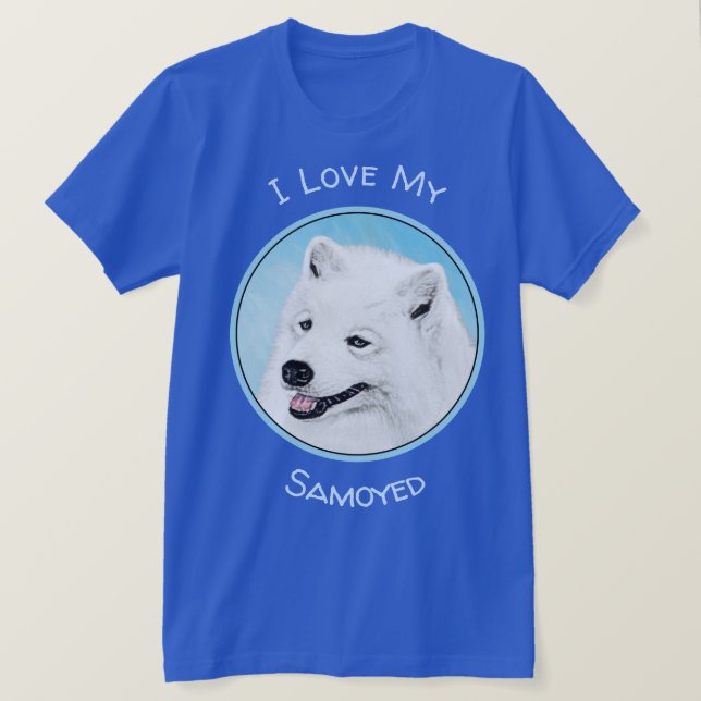 T-shirt Peinture Samoyed - Cute Original Chien Art (Design devant)