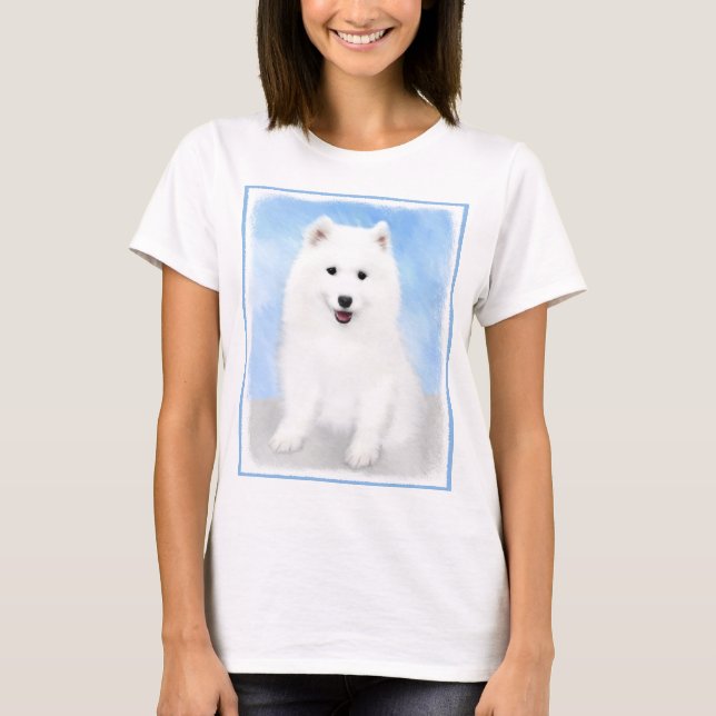 T-shirt Peinture Samoyed Puppy - Jolie Art Original Chien (Devant)