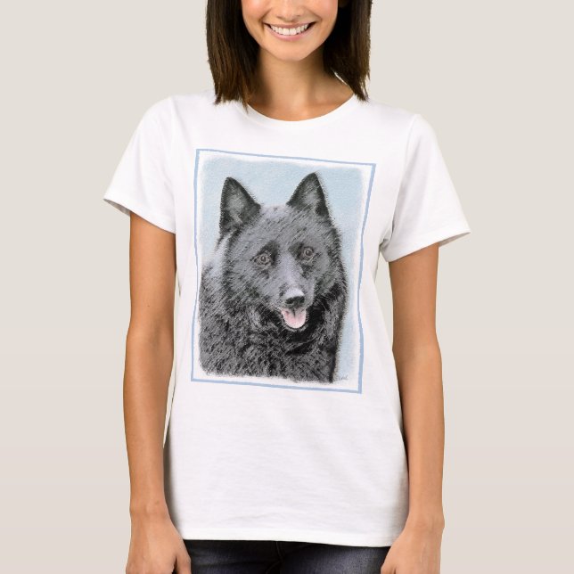 T-shirt Peinture Schipperke - Cute Original Chien Art (Devant)