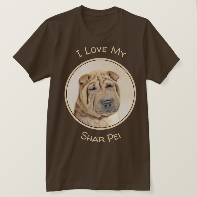 T-shirt Peinture Shar Pei - Cute Original Chien Art (Design devant)
