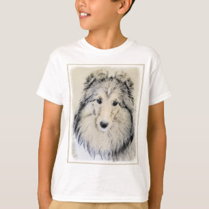 T-shirt Peinture Shetland Sheepdog - Jolie art original ch