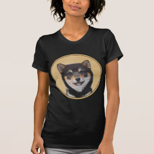 T-shirt Peinture Shiba Inu (Noir et Tan) - Art Chien