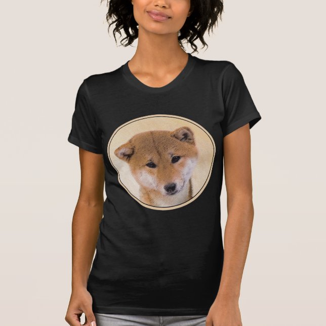 T-shirt Peinture Shiba Inu (Rouge) - Art Chien original (Devant)