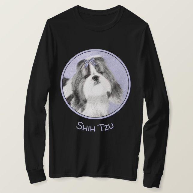 T-shirt Peinture Shih Tzu - Cute Original Chien Art (Design devant)