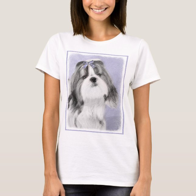T-shirt Peinture Shih Tzu - Cute Original Chien Art (Devant)