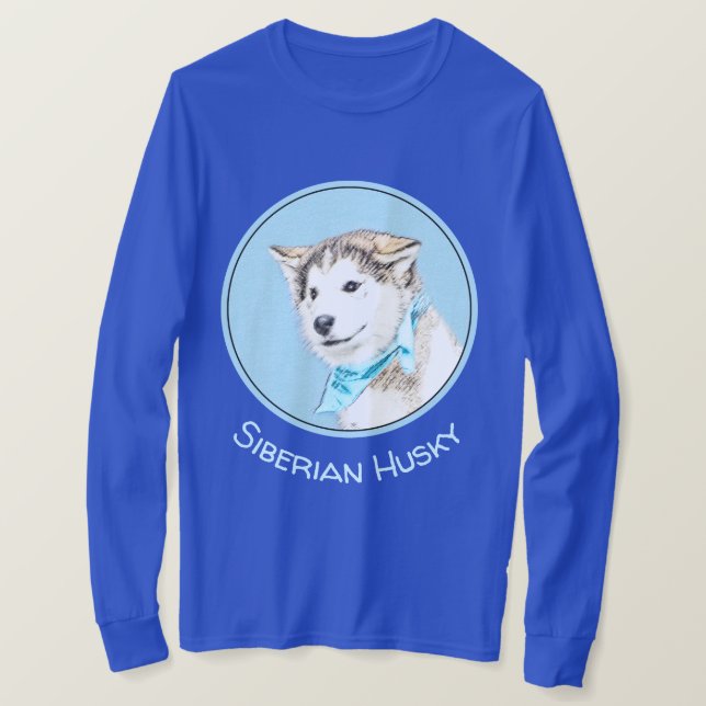 T-shirt Peinture Sibérienne Husky Puppy - Art Chien origin (Design devant)