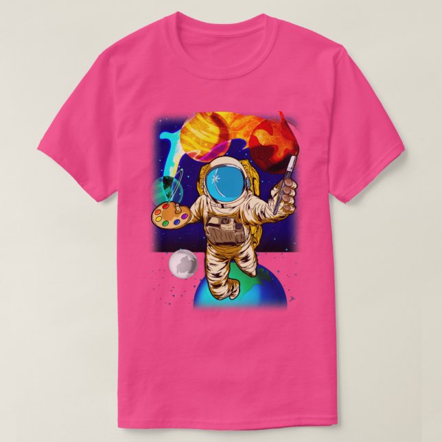 T-shirt Peinture spatiale Astronaut Artiste Peintre Univer (Design devant)