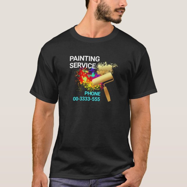 T-shirt Peinture Splatter Or Peinture Brosse (Devant)