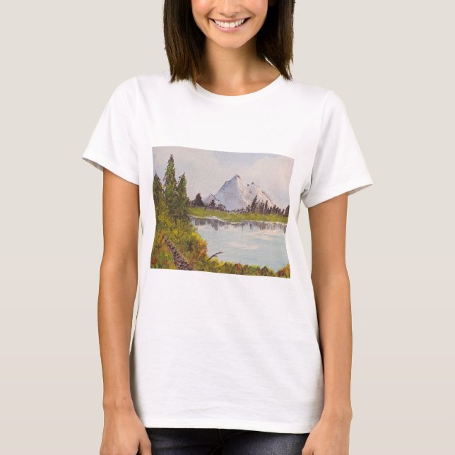 T-shirt Peinture style Bob Ross #1 (Devant)