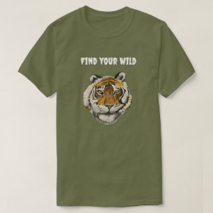 T-shirt Peinture sur tigre, regarder la caméra personnalis