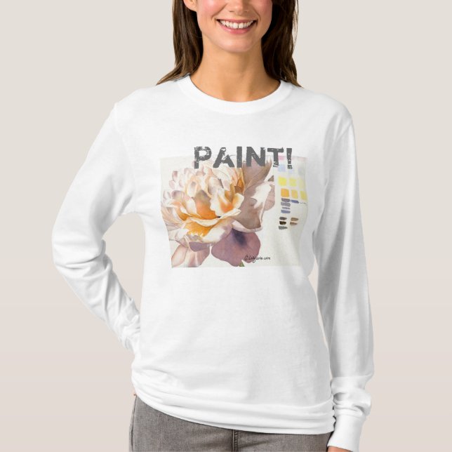 T-shirt Peinture ! Tee - shirt d'aquarelle de fleur (Devant)