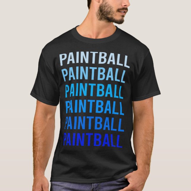 T-shirt Peinture Textile Bleue Paintball (Devant)