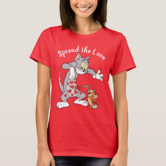 T-shirt Peinture Tom & Jerry Coeurs de Saint-Valentin