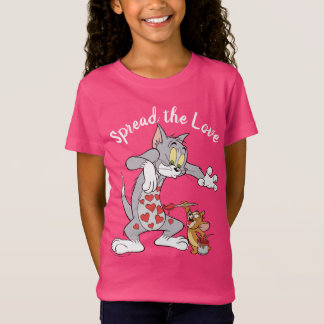 T-Shirt Peinture Tom & Jerry Coeurs de Saint-Valentin