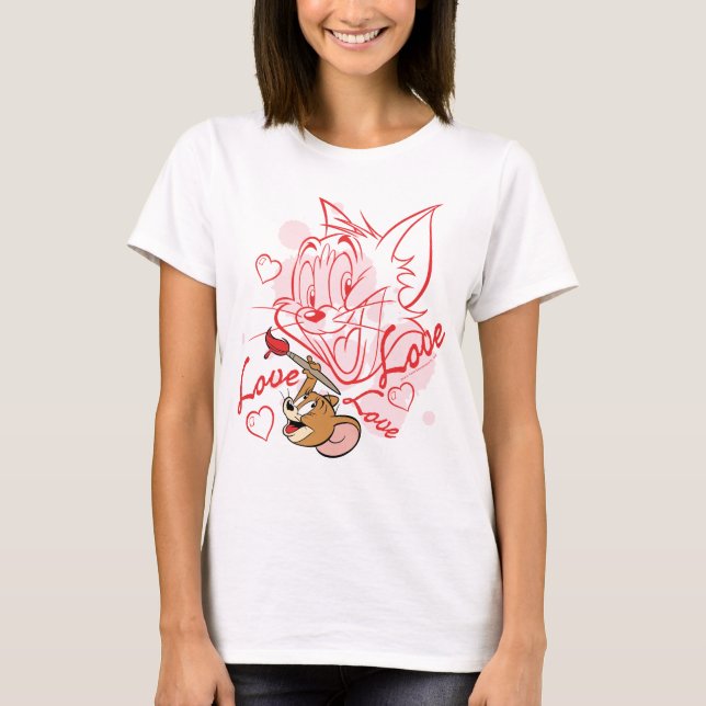 T-shirt Peinture Tom & Jerry Valentine (Devant)