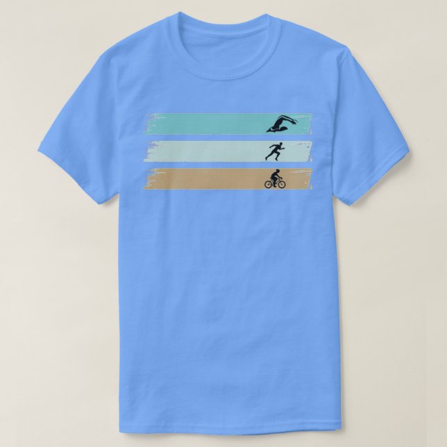 T-shirt Peinture Triathlète Art Vélo course natation (Design devant)