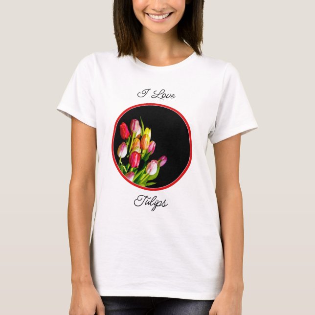 T-shirt Peinture Tulip - Art Fleur original (Devant)