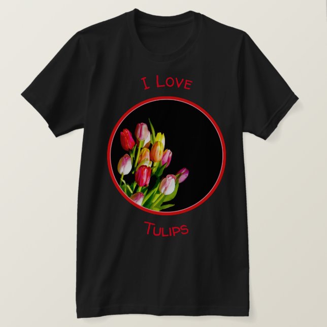 T-shirt Peinture tulipe - Art floral original (Design devant)