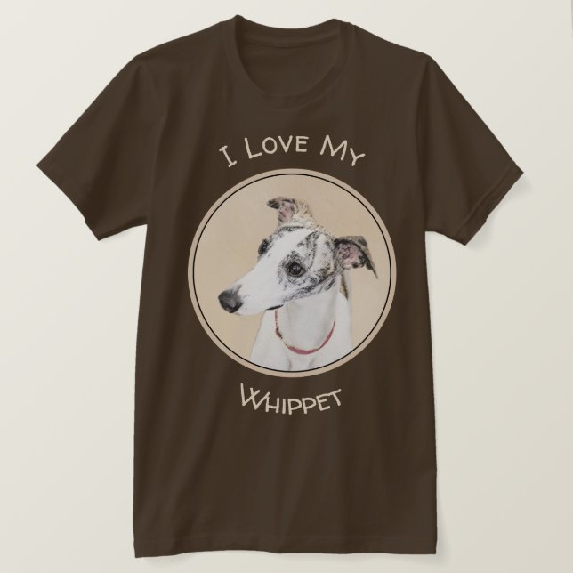 T-shirt Peinture Whippet - Jolie art original chien (Design devant)