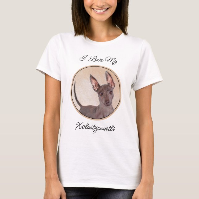 T-shirt Peinture Xoloitzcuintli - Cute Original Chien Art (Devant)