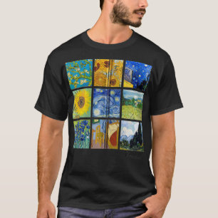 T-shirt Peintures Van Gogh, Fleurs de soleil, Zip de nuit 