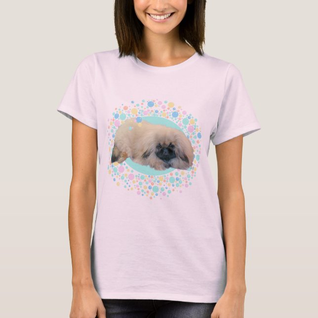 T-shirt Pekingese Bubble Happy (Devant)