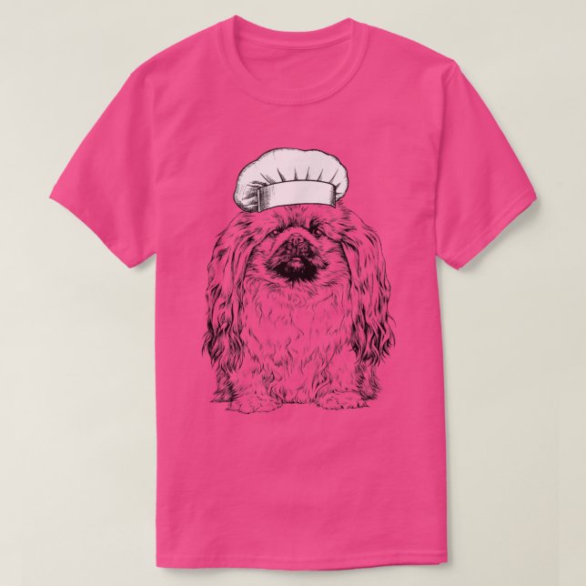 T-shirt Pekingese Chien Cuisinier Chef Cuisine drôle (Design devant)