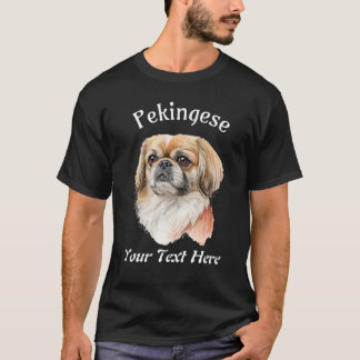 T-shirt Pekingese Dog, Texte Personnalisable