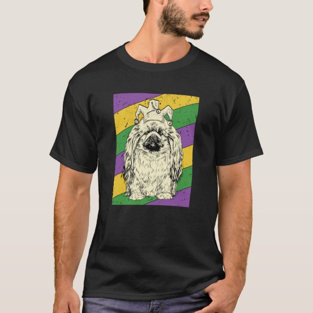 T-shirt Pekingese Jester Mardi Gras Dog Mom or Dad (Devant)