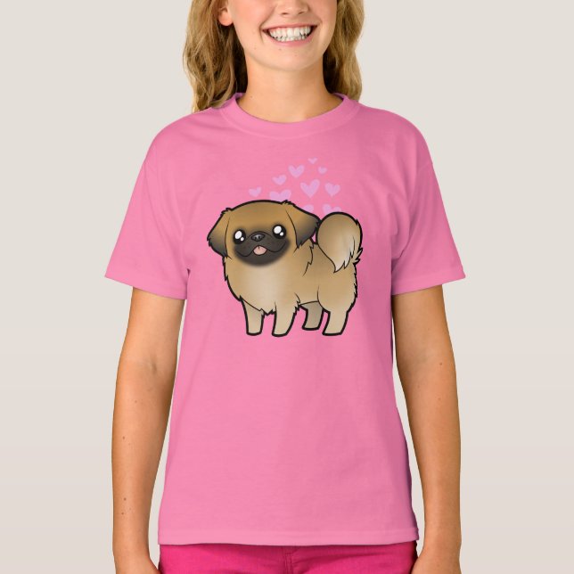 T-shirt Pekingese Love (coupe de chiot) (Devant)