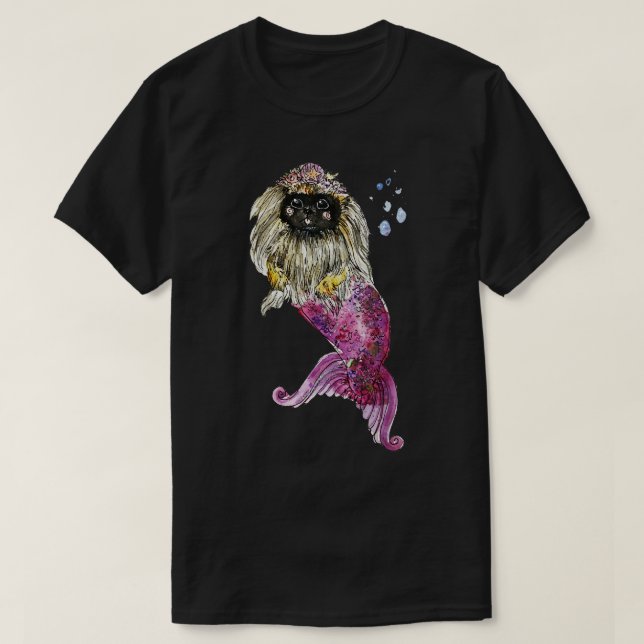 T-shirt Pekingese Mermaid (Design devant)