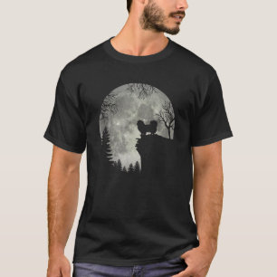T-shirt Pékinois Pékinoise Et Lune Halloween